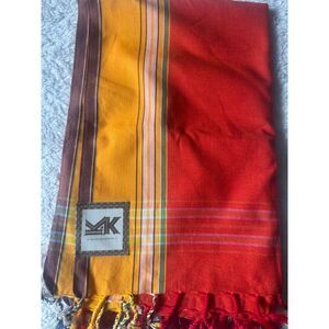 Kikoy 4 Kenya 100% Cotton Multi Way Magic Beach Wrap Skirt Sarong Orange/Red
